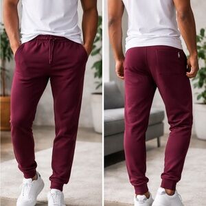 Men's Burgundy Jogger Sweatpants - Everyday Athletic Fit